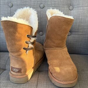 UGG Tan Suede Boots with Shearling Lining